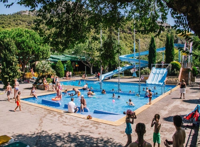 The pools at Castell Montgri